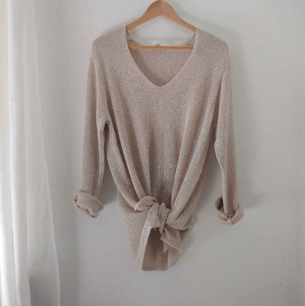 LA Boutique Sweater Lightweight Oversized Neutral